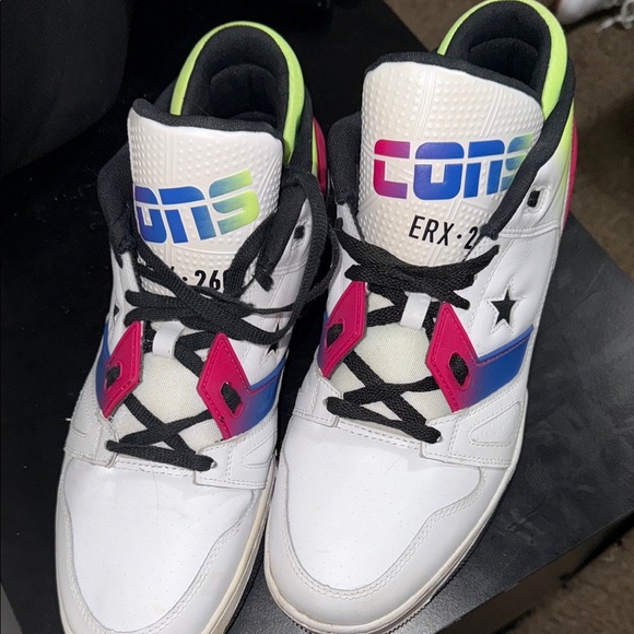 White and Black Sneakers and Blue and Pink and Yellow too! GENTLY USED - Size 13 - Picture 4 of 7